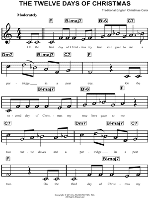 The Twelve Days of Christmas Sheet Music